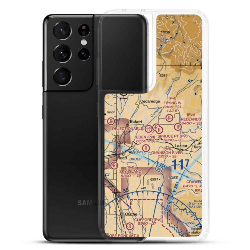 Hawkins Ranch Airport (7CO2) VFR Sectional Samsung Case Samsung Galaxy S21 Ultra model shown