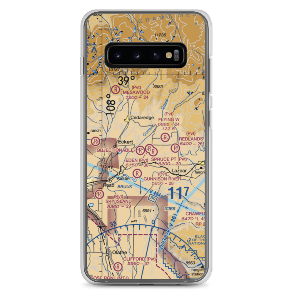 Hawkins Ranch Airport (7CO2) VFR Sectional Samsung Case Samsung Galaxy S10+ model shown