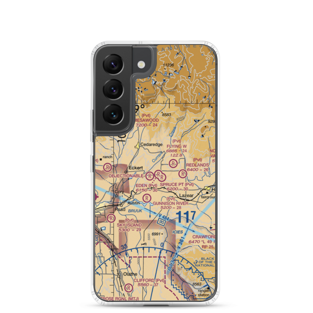 Hawkins Ranch Airport (7CO2) VFR Sectional Samsung Case Samsung Galaxy S22 model shown