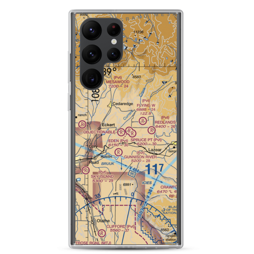 Hawkins Ranch Airport (7CO2) VFR Sectional Samsung Case Samsung Galaxy S22 Ultra model shown
