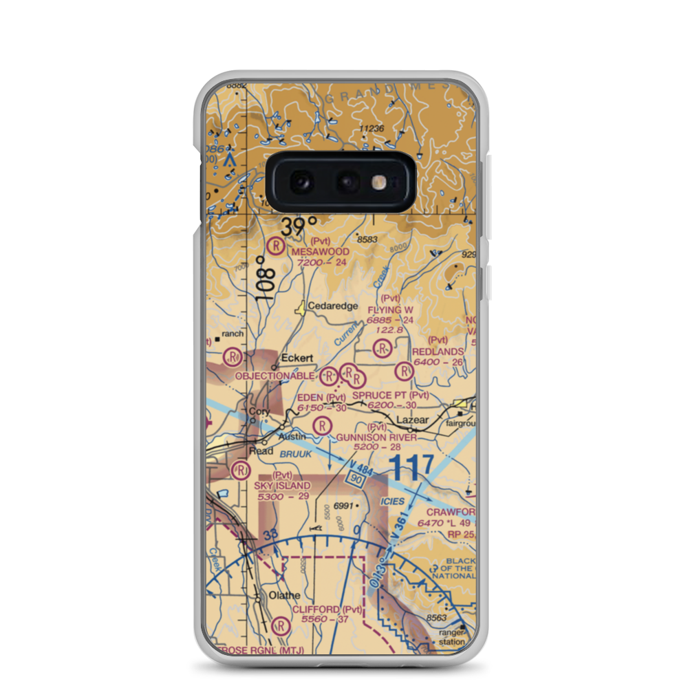 Hawkins Ranch Airport (7CO2) VFR Sectional Samsung Case Samsung Galaxy S10e model shown