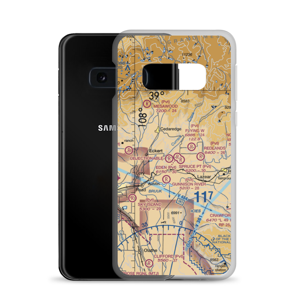 Hawkins Ranch Airport (7CO2) VFR Sectional Samsung Case Samsung Galaxy S10e model shown