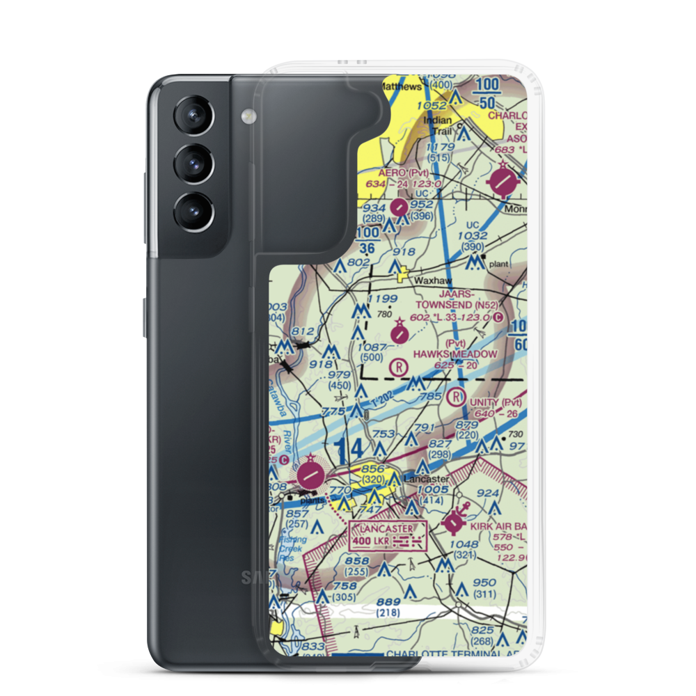 Hawks Meadow Airport (07NC) VFR Sectional Samsung Case Samsung Galaxy S21 model shown