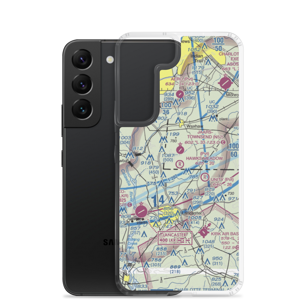 Hawks Meadow Airport (07NC) VFR Sectional Samsung Case Samsung Galaxy S22 model shown