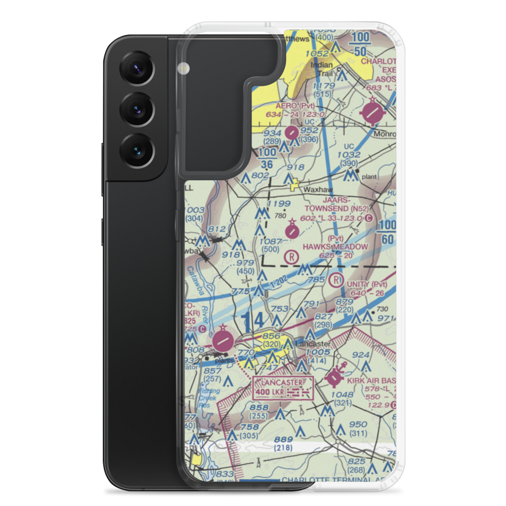 Hawks Meadow Airport (07NC) VFR Sectional Samsung Case Samsung Galaxy S22 Plus model shown
