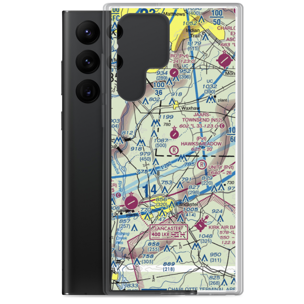 Hawks Meadow Airport (07NC) VFR Sectional Samsung Case Samsung Galaxy S22 Ultra model shown