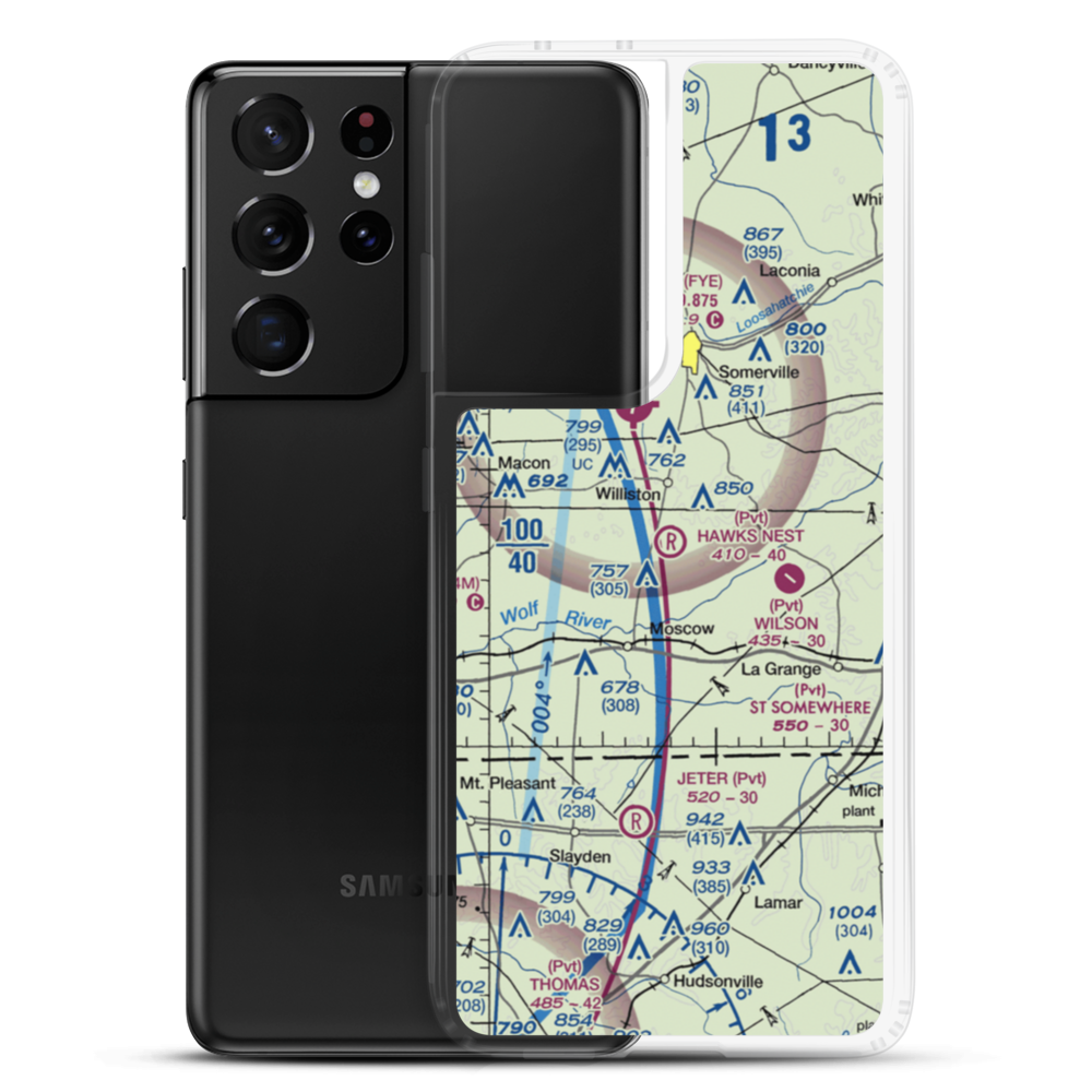 Hawks Nest Airport (4TN3) VFR Sectional Samsung Case Samsung Galaxy S21 Ultra model shown