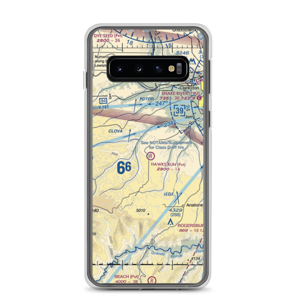 Hawks Run Airport (00WN) VFR Sectional Samsung Case Samsung Galaxy S10 model shown