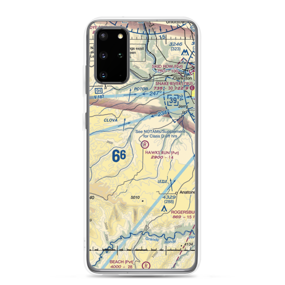 Hawks Run Airport (00WN) VFR Sectional Samsung Case Samsung Galaxy S20 Plus model shown
