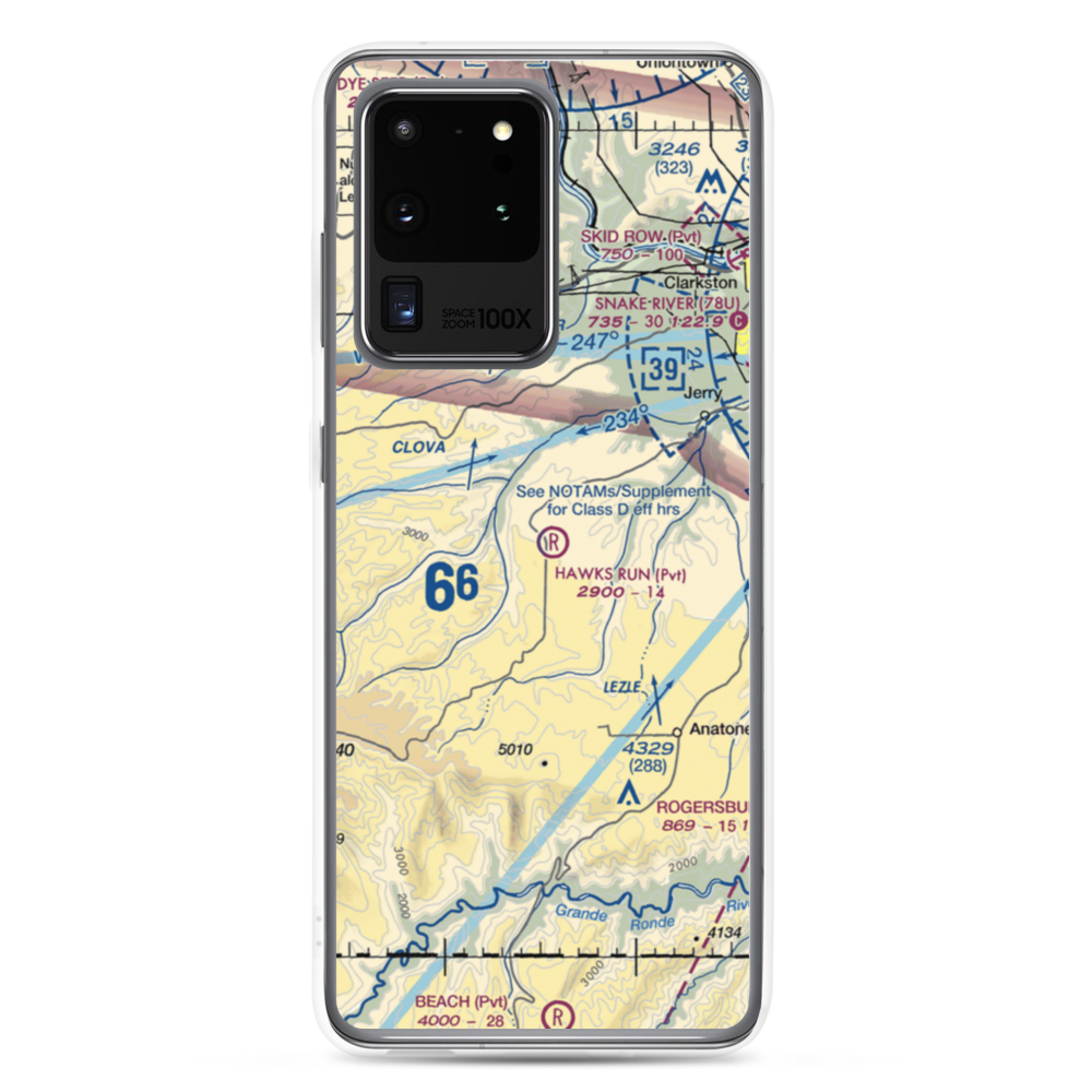 Hawks Run Airport (00WN) VFR Sectional Samsung Case Samsung Galaxy S20 Ultra model shown