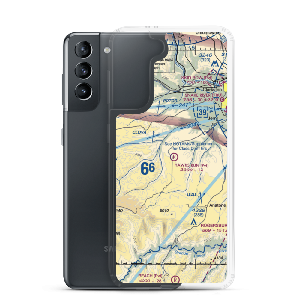Hawks Run Airport (00WN) VFR Sectional Samsung Case Samsung Galaxy S21 model shown