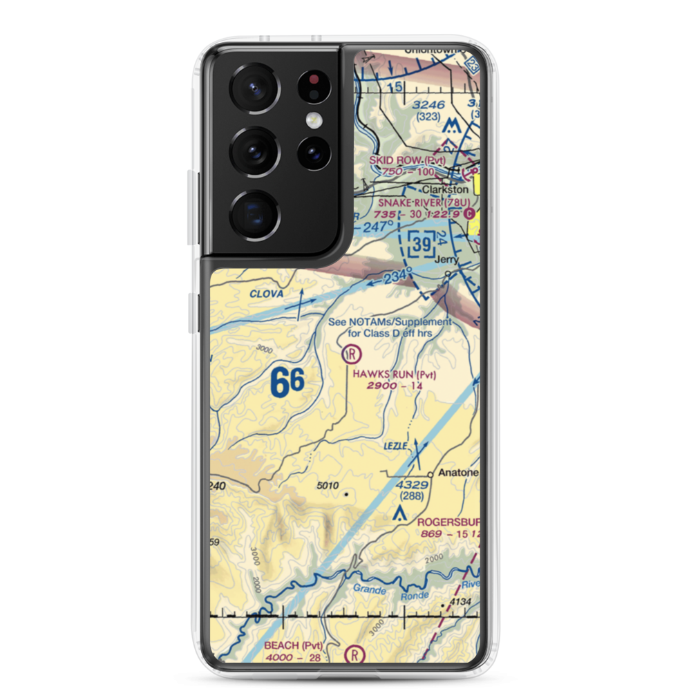 Hawks Run Airport (00WN) VFR Sectional Samsung Case Samsung Galaxy S21 Ultra model shown
