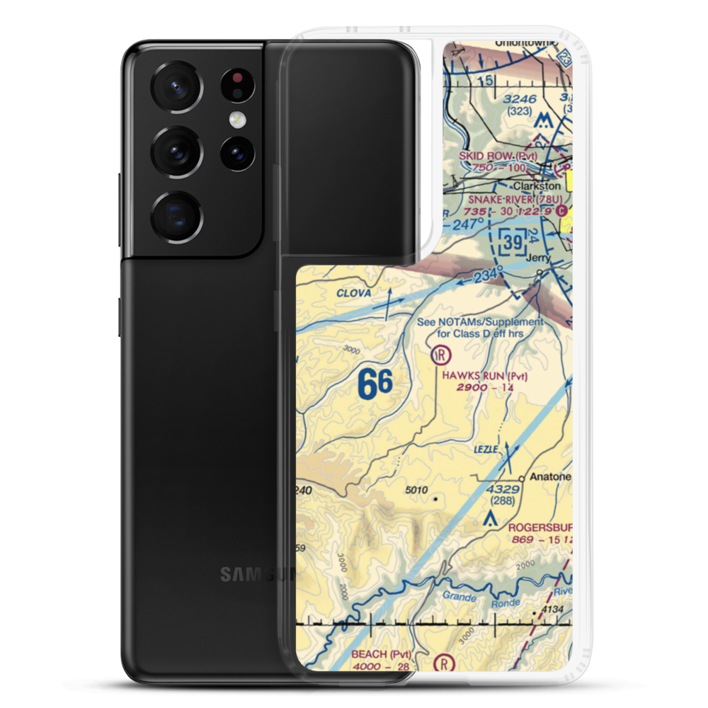 Hawks Run Airport (00WN) VFR Sectional Samsung Case Samsung Galaxy S21 Ultra model shown