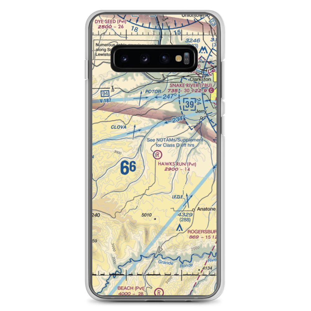 Hawks Run Airport (00WN) VFR Sectional Samsung Case Samsung Galaxy S10+ model shown