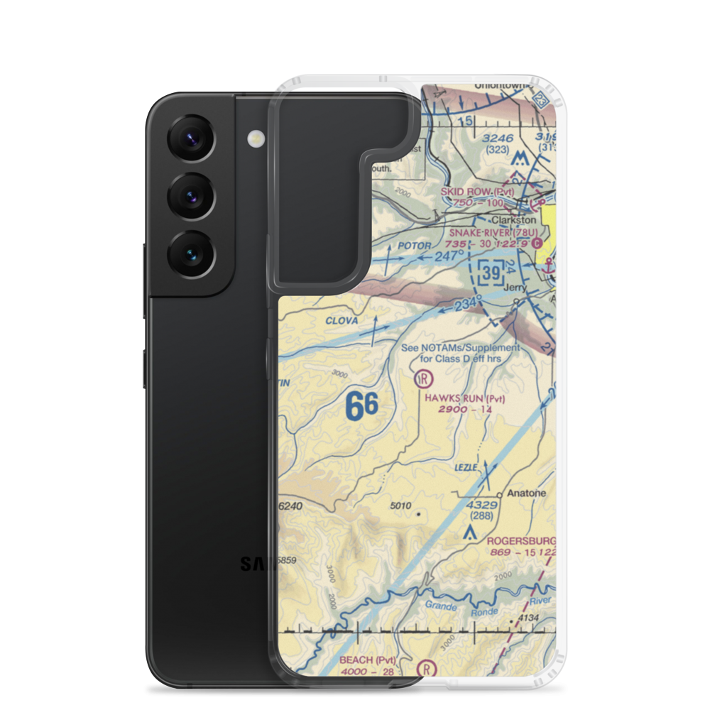Hawks Run Airport (00WN) VFR Sectional Samsung Case Samsung Galaxy S22 model shown