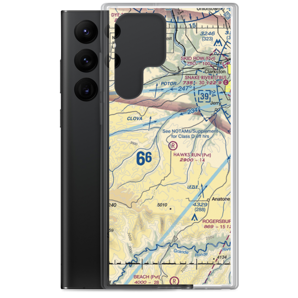 Hawks Run Airport (00WN) VFR Sectional Samsung Case Samsung Galaxy S22 Ultra model shown