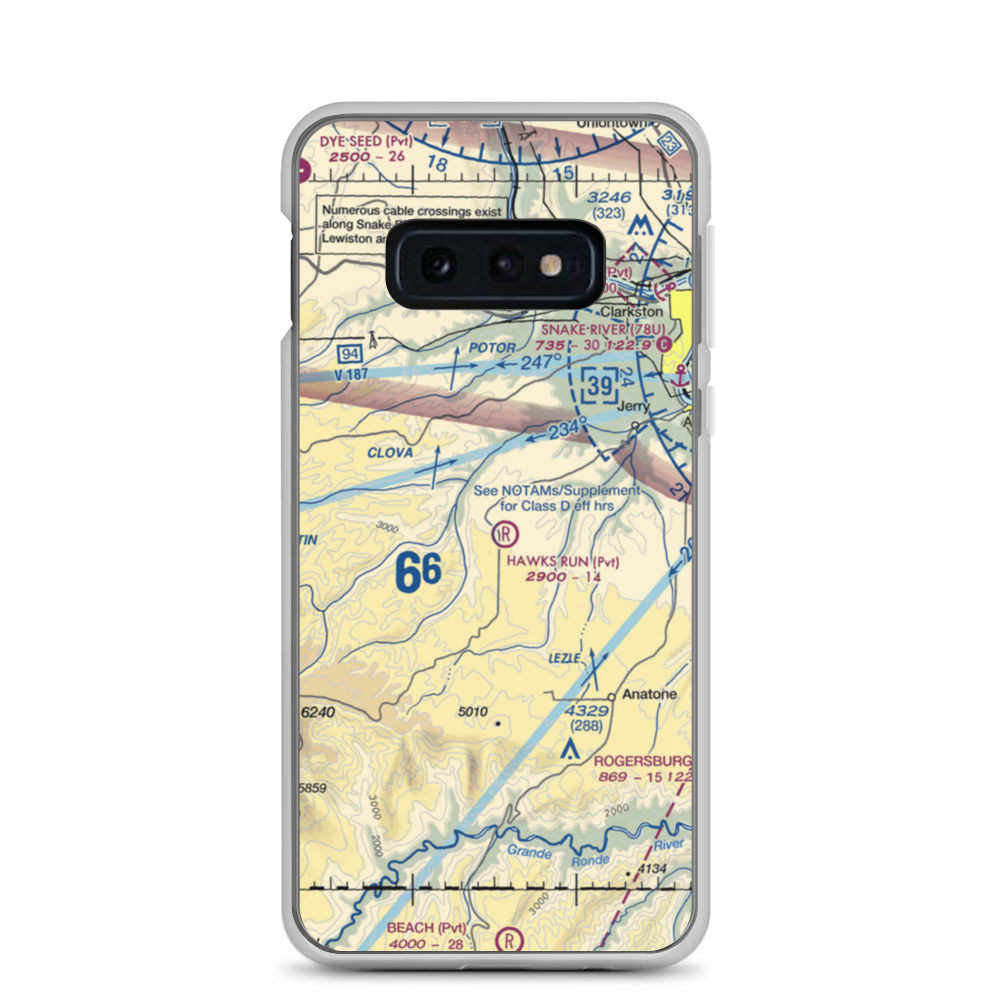 Hawks Run Airport (00WN) VFR Sectional Samsung Case Samsung Galaxy S10e model shown