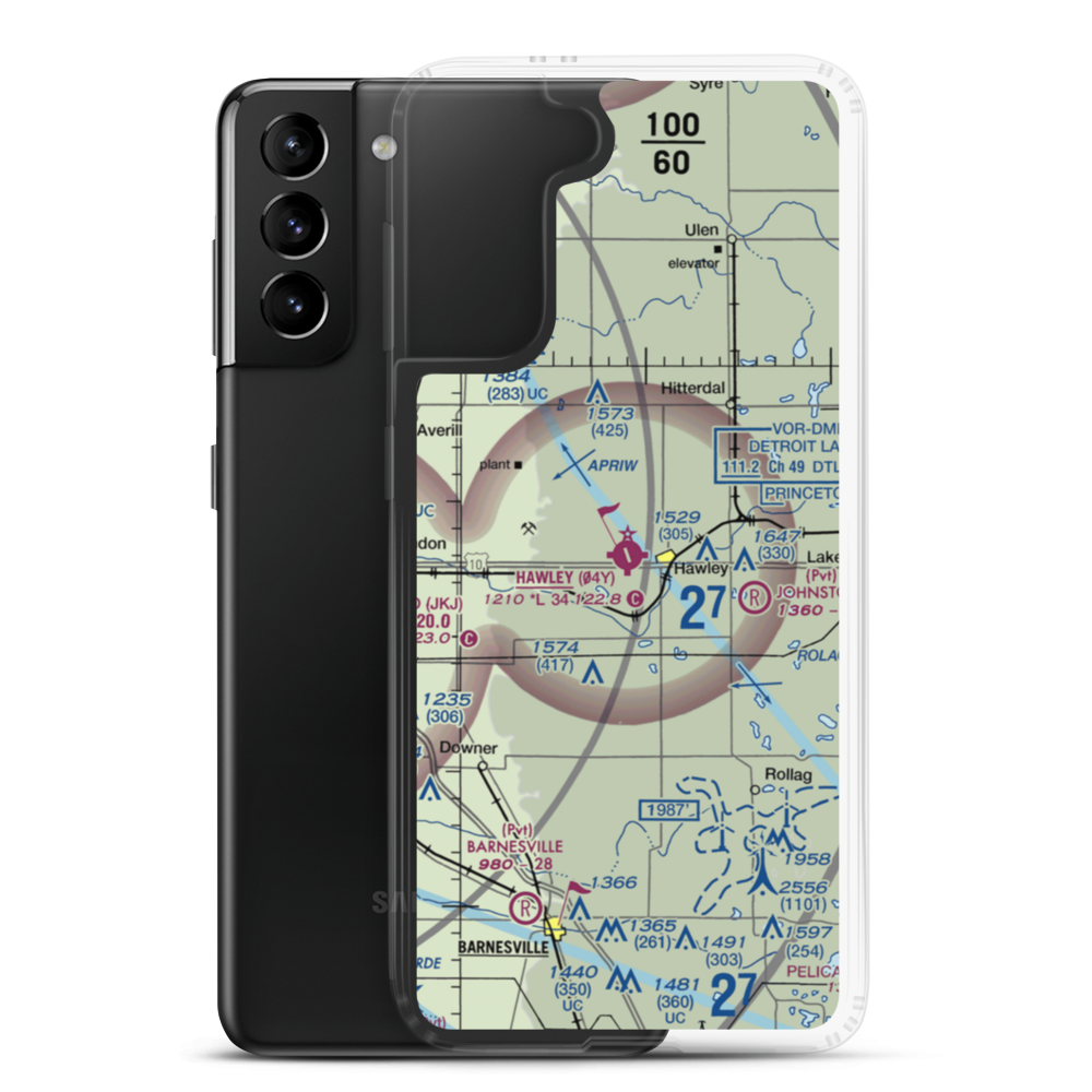 Hawley Municipal Airport (04Y) VFR Sectional Samsung Case Samsung Galaxy S21 Plus model shown