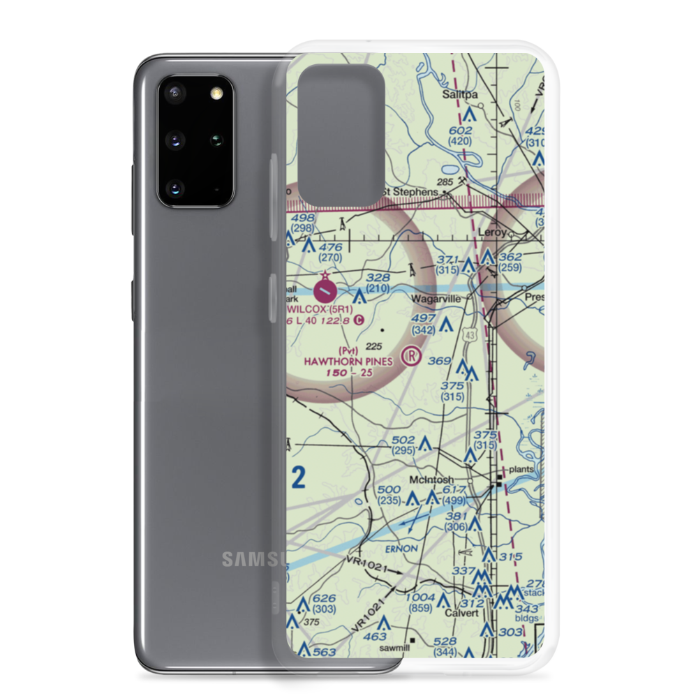 Hawthorn Pines Airport (6AL6) VFR Sectional Samsung Case Samsung Galaxy S20 Plus model shown