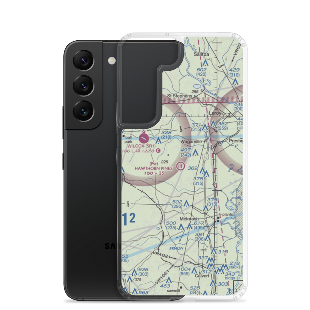 Hawthorn Pines Airport (6AL6) VFR Sectional Samsung Case Samsung Galaxy S22 model shown