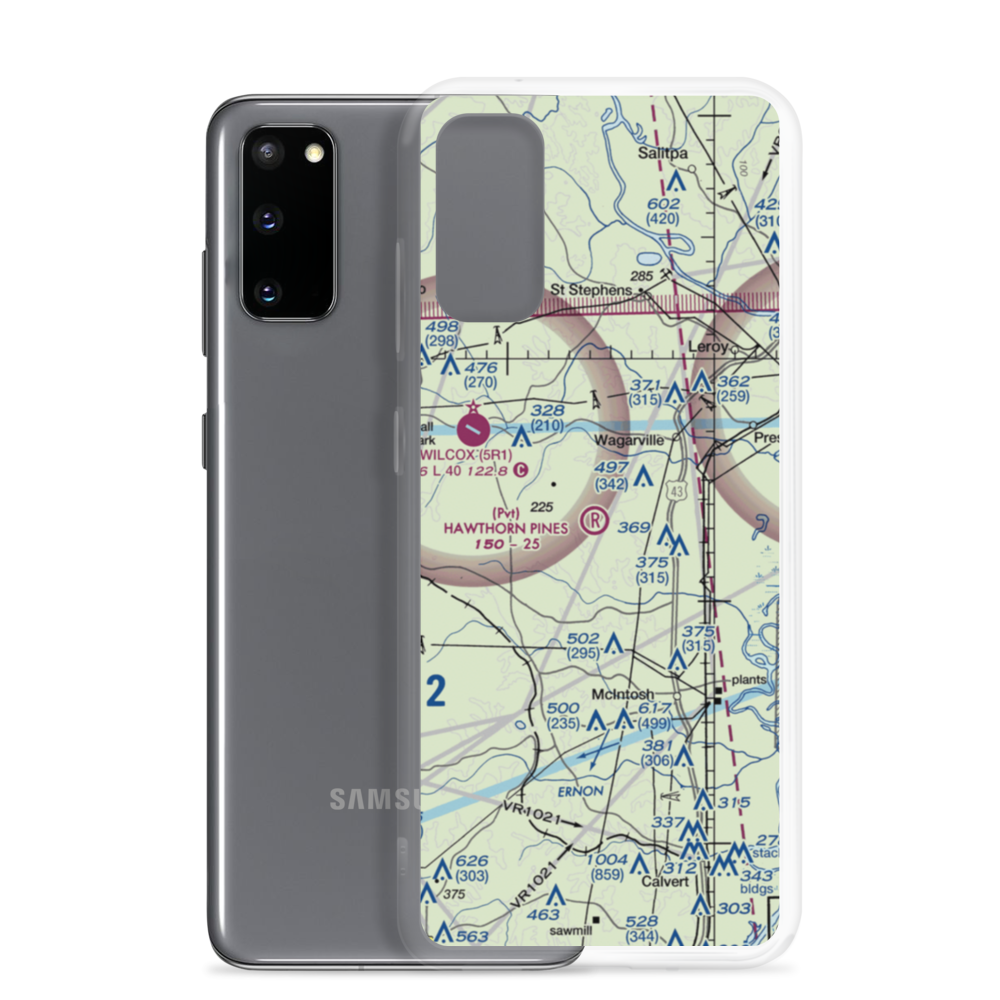 Hawthorn Pines Airport (6AL6) VFR Sectional Samsung Case Samsung Galaxy S20 model shown
