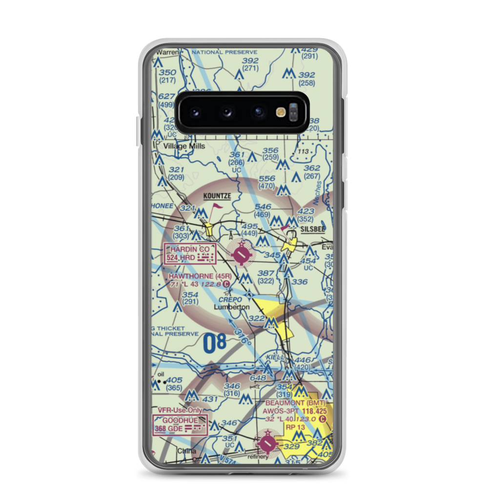 Hawthorne Field (45R) VFR Sectional Samsung Case Samsung Galaxy S10 model shown