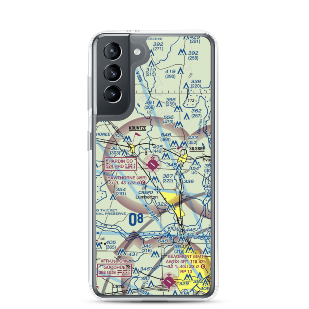 Hawthorne Field (45R) VFR Sectional Samsung Case Samsung Galaxy S21 model shown