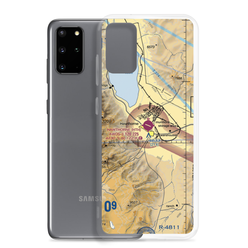Hawthorne Industrial Airport (HTH) VFR Sectional Samsung Case Samsung Galaxy S20 Plus model shown