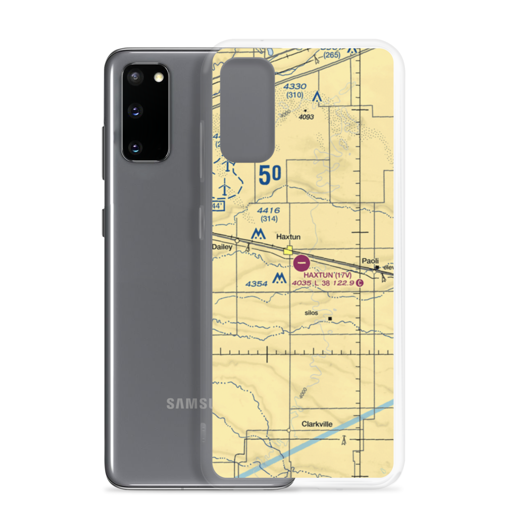 Haxtun Municipal Airport (17V) VFR Sectional Samsung Case Samsung Galaxy S20 model shown