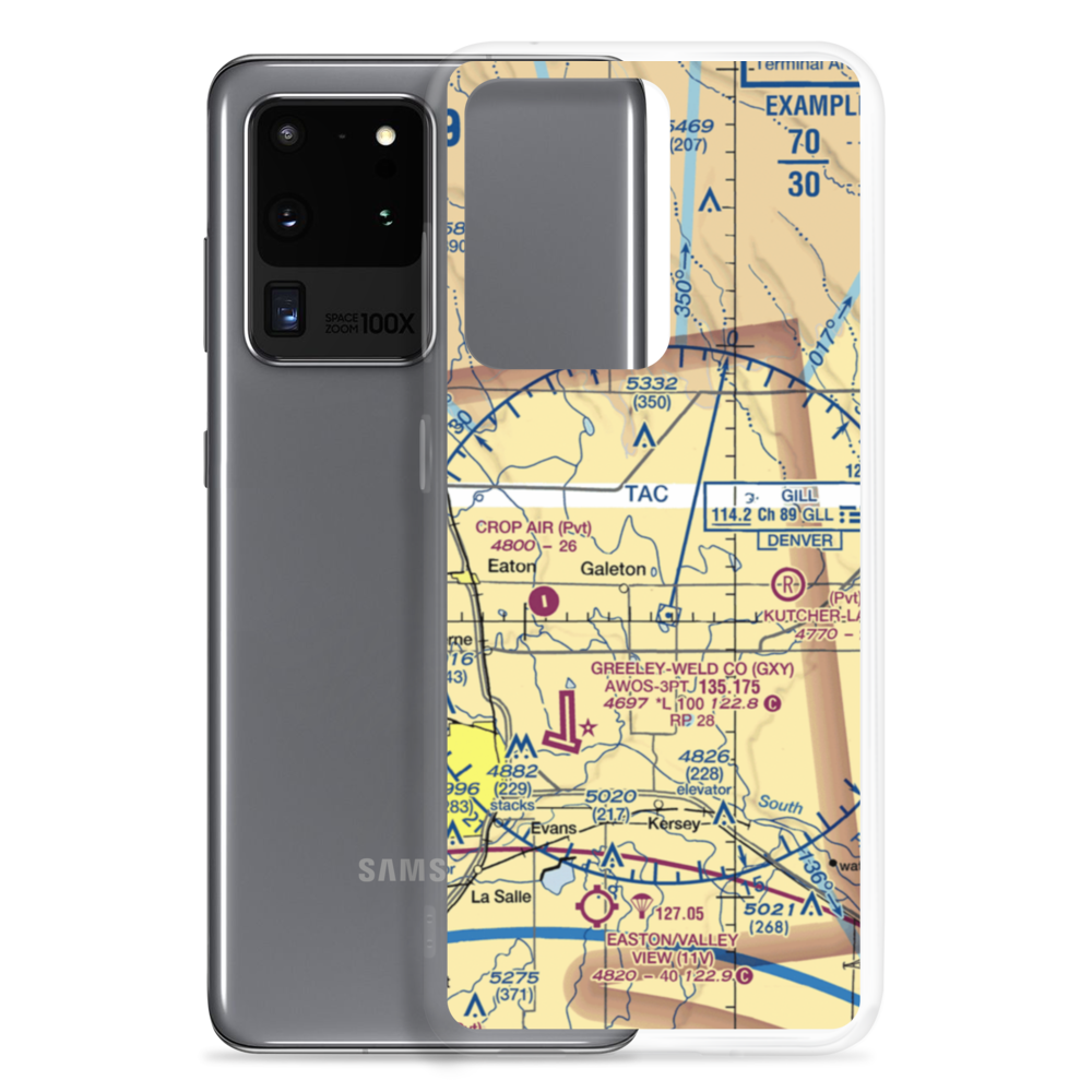 Hay Fever Farm Airport (CO59) VFR Sectional Samsung Case Samsung Galaxy S20 Ultra model shown