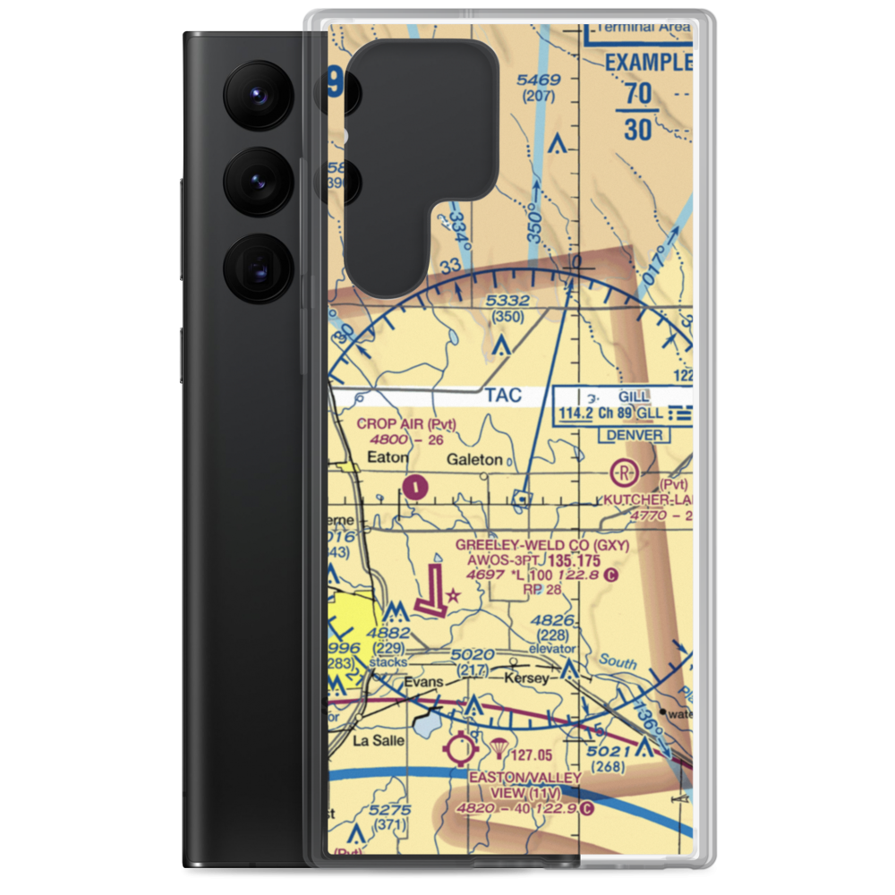 Hay Fever Farm Airport (CO59) VFR Sectional Samsung Case Samsung Galaxy S22 Ultra model shown