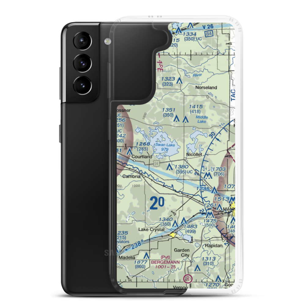 Hay Shakers Airport (MY46) VFR Sectional Samsung Case Samsung Galaxy S21 Plus model shown