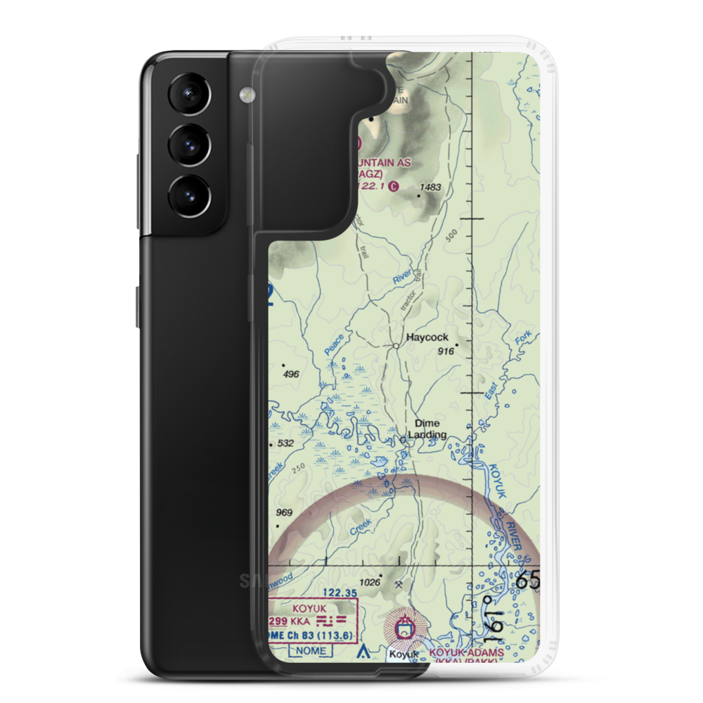 Haycock Airport (HAY) VFR Sectional Samsung Case Samsung Galaxy S21 Plus model shown