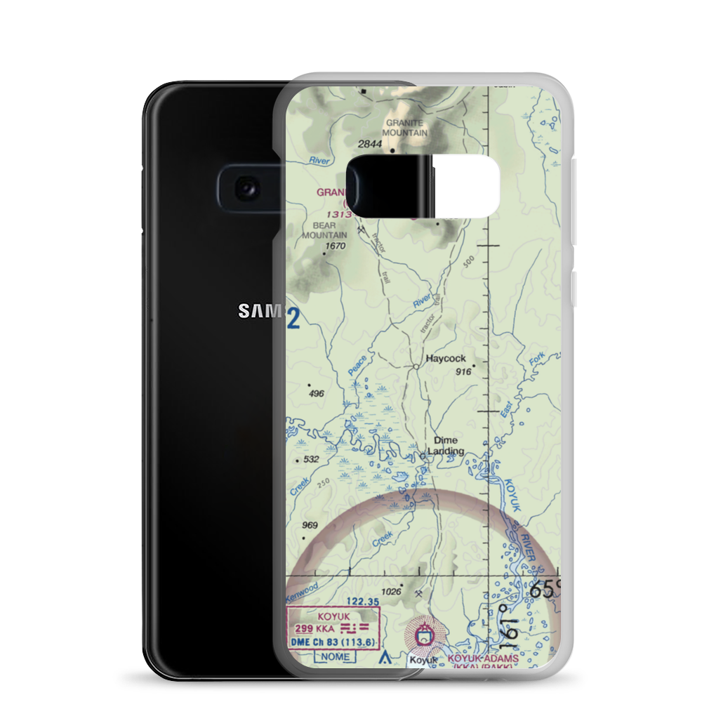 Haycock Airport (HAY) VFR Sectional Samsung Case Samsung Galaxy S10e model shown