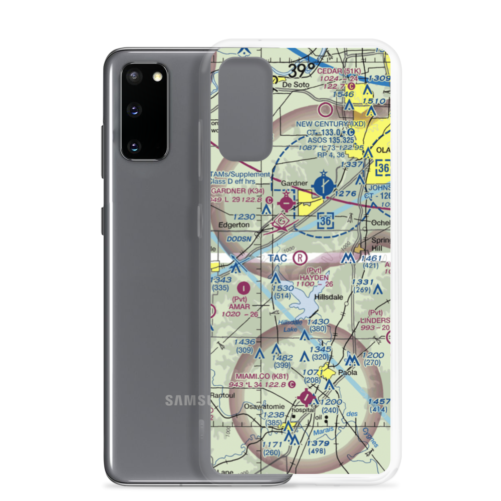 Hayden Farm Airport (00KS) VFR Sectional Samsung Case Samsung Galaxy S20 model shown