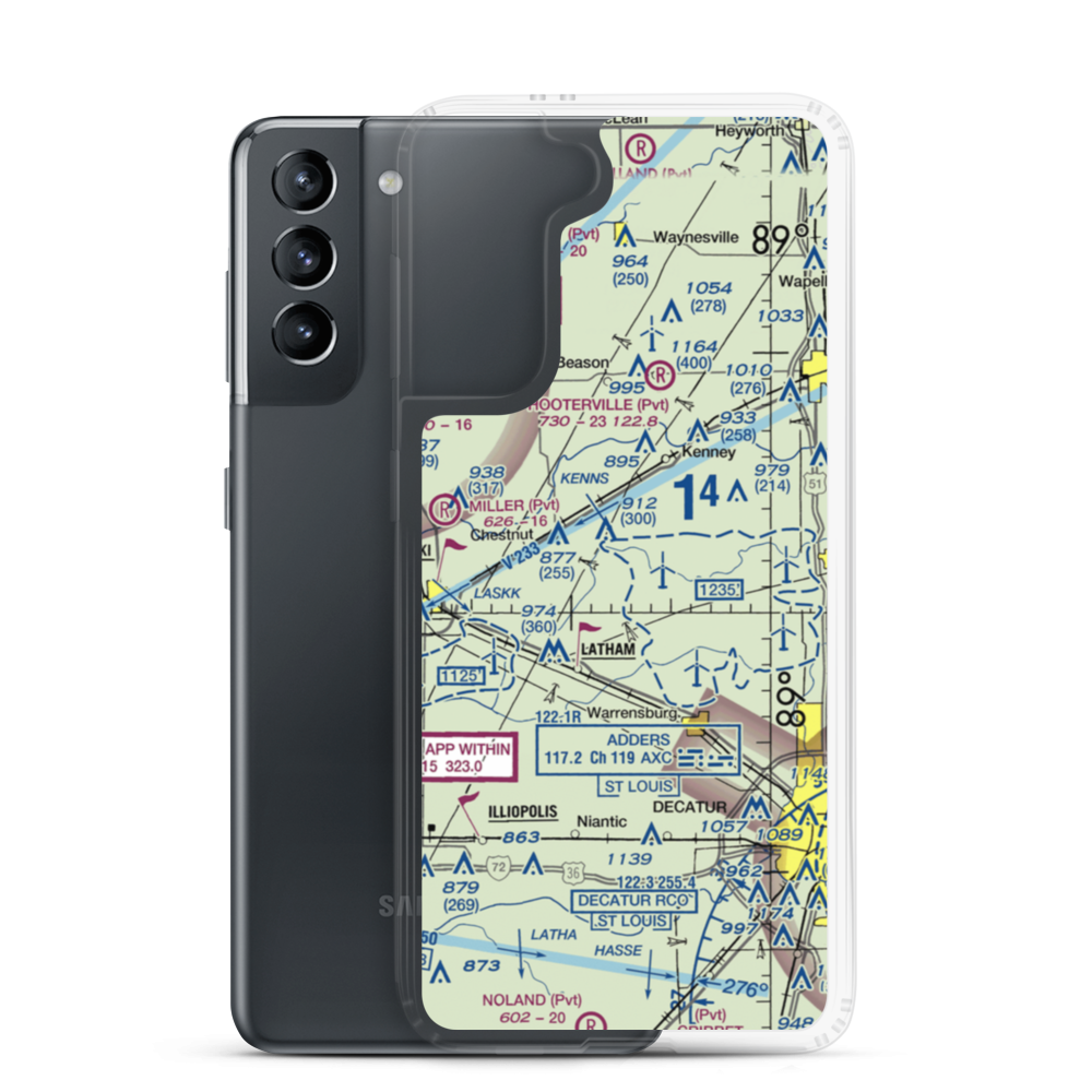 Hayenga's Cant Find Farms Airport (00IS) VFR Sectional Samsung Case Samsung Galaxy S21 model shown