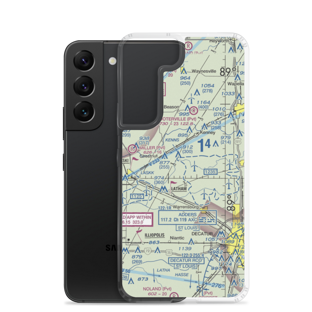 Hayenga's Cant Find Farms Airport (00IS) VFR Sectional Samsung Case Samsung Galaxy S22 model shown