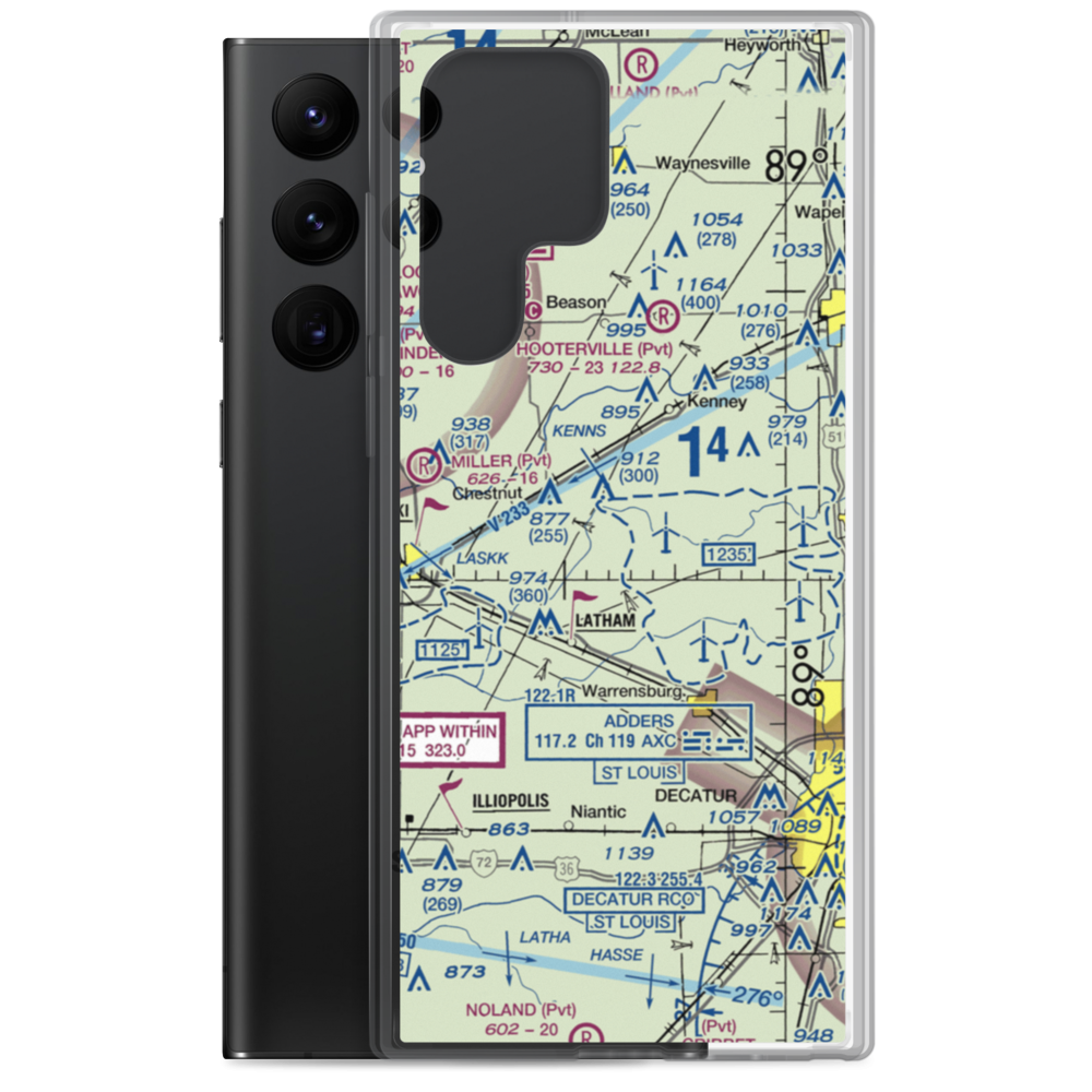 Hayenga's Cant Find Farms Airport (00IS) VFR Sectional Samsung Case Samsung Galaxy S22 Ultra model shown