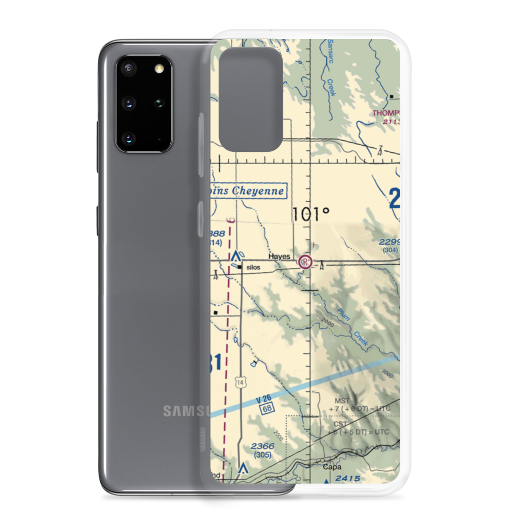 Hayes Emergency Airstrip (SD21) VFR Sectional Samsung Case Samsung Galaxy S20 Plus model shown