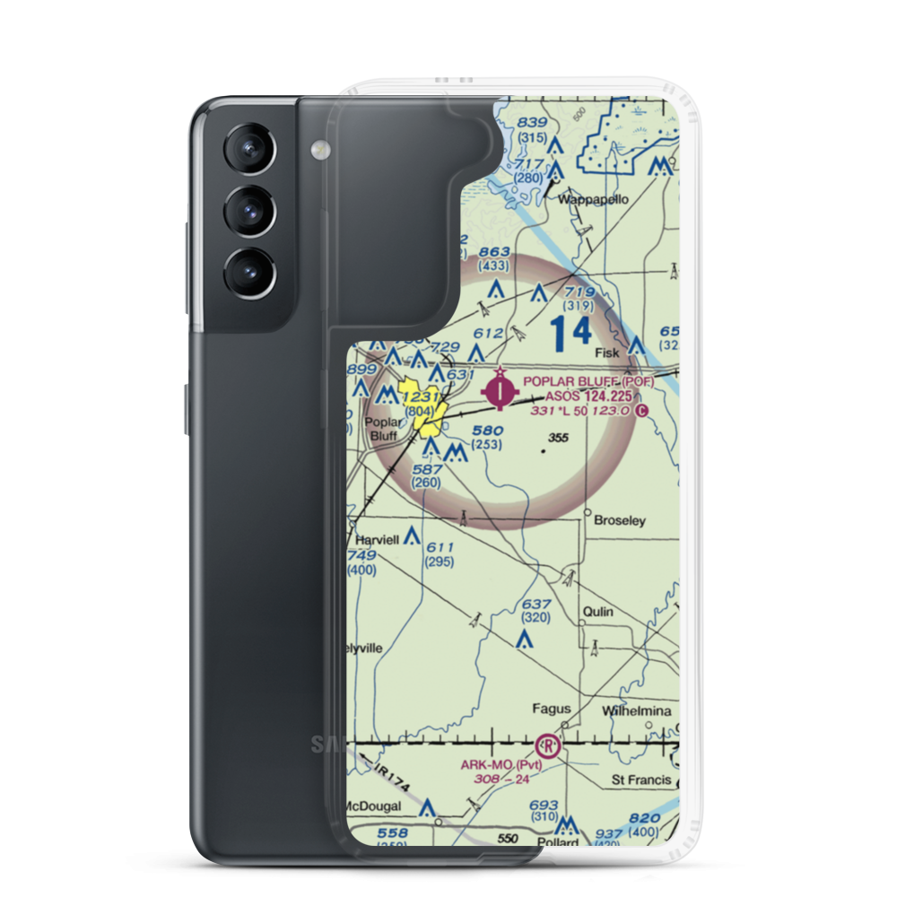 Hayes Field (MO67) VFR Sectional Samsung Case Samsung Galaxy S21 model shown