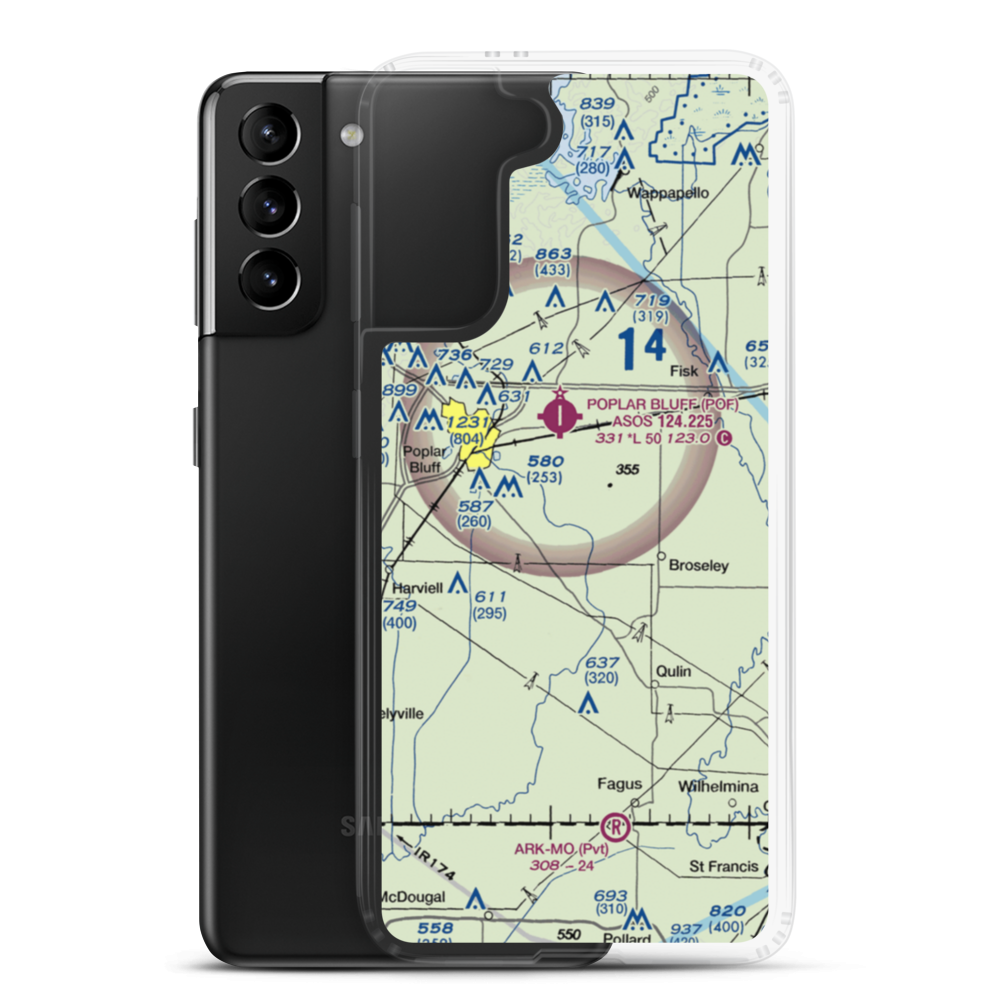 Hayes Field (MO67) VFR Sectional Samsung Case Samsung Galaxy S21 Plus model shown