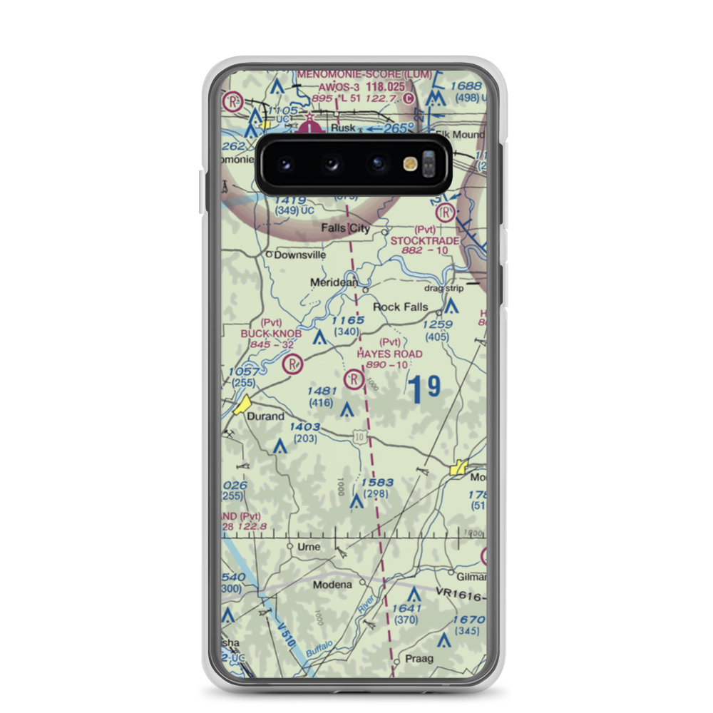 Hayes Road Airport (WN99) VFR Sectional Samsung Case Samsung Galaxy S10 model shown