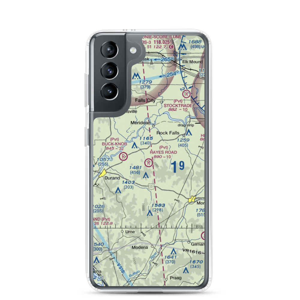 Hayes Road Airport (WN99) VFR Sectional Samsung Case Samsung Galaxy S21 model shown