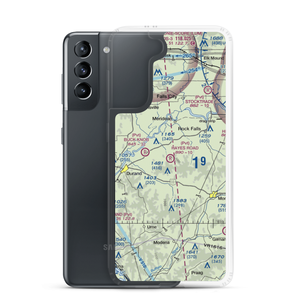 Hayes Road Airport (WN99) VFR Sectional Samsung Case Samsung Galaxy S21 model shown