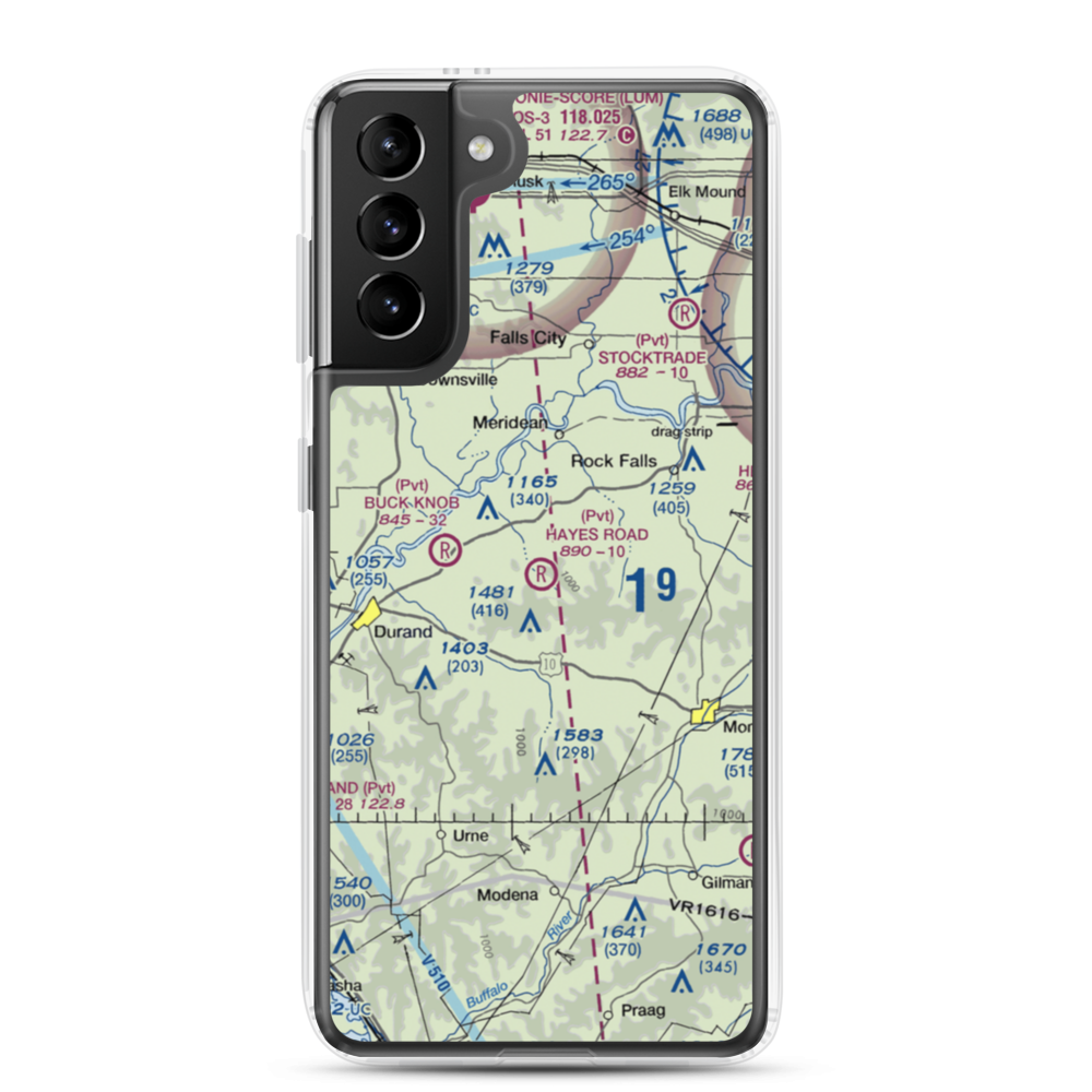 Hayes Road Airport (WN99) VFR Sectional Samsung Case Samsung Galaxy S21 Plus model shown