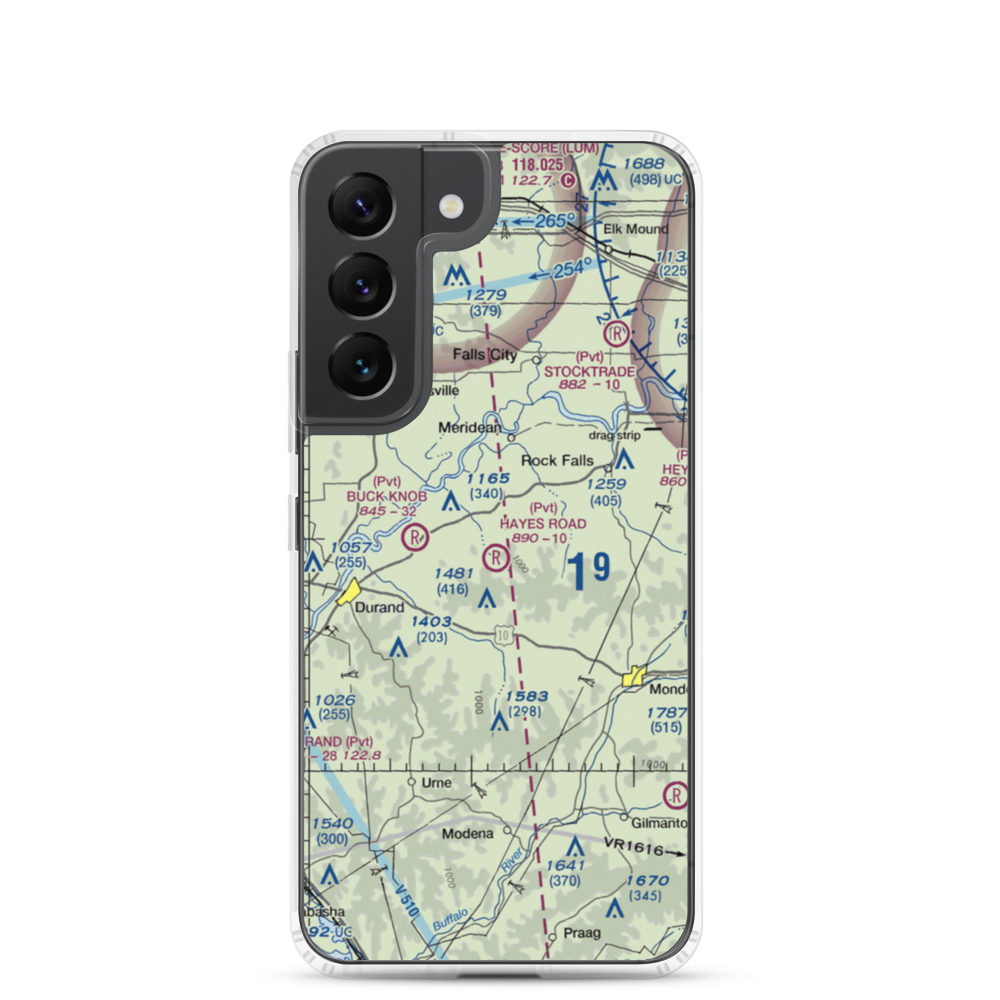 Hayes Road Airport (WN99) VFR Sectional Samsung Case Samsung Galaxy S22 model shown