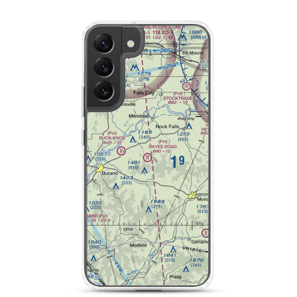 Hayes Road Airport (WN99) VFR Sectional Samsung Case Samsung Galaxy S22 Plus model shown