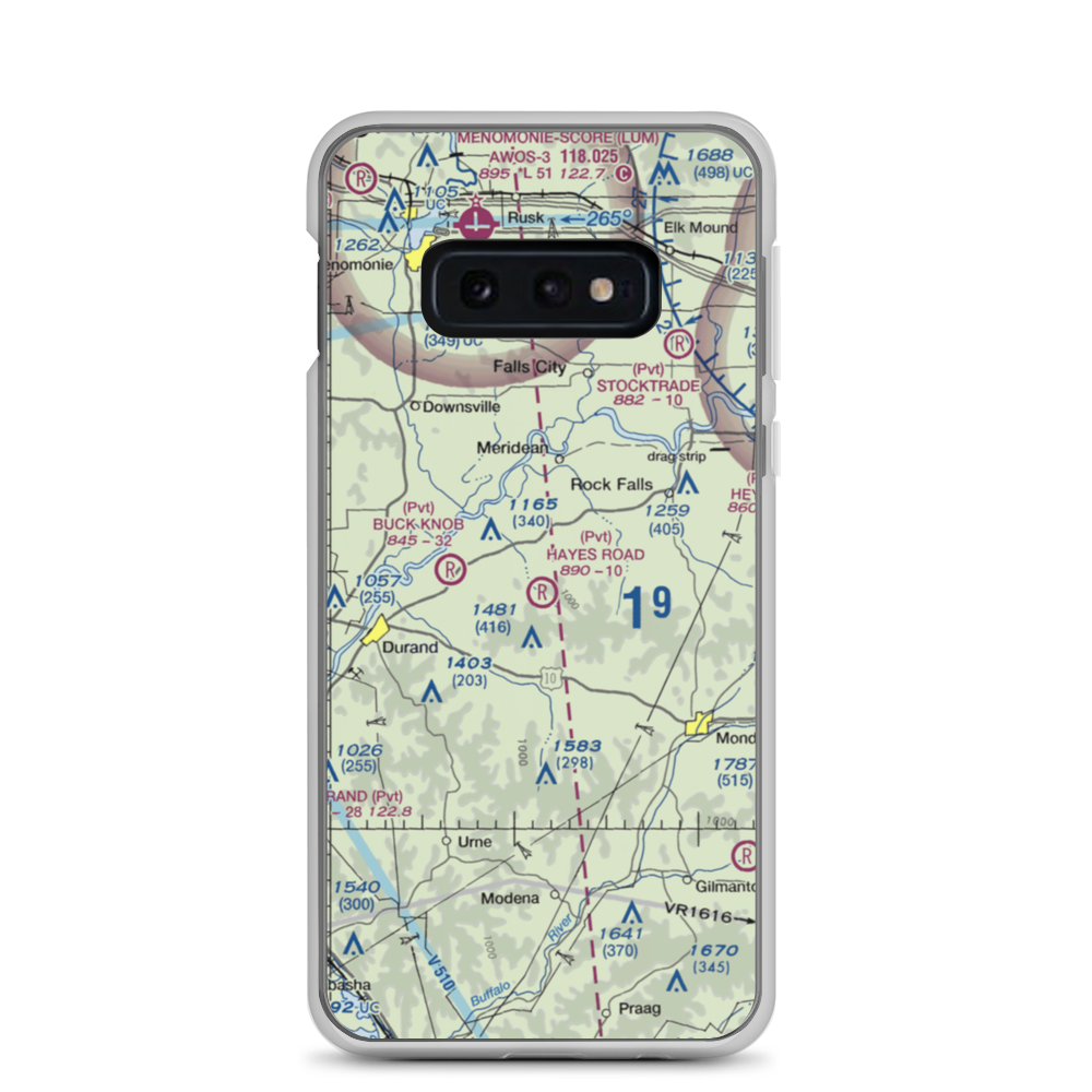 Hayes Road Airport (WN99) VFR Sectional Samsung Case Samsung Galaxy S10e model shown