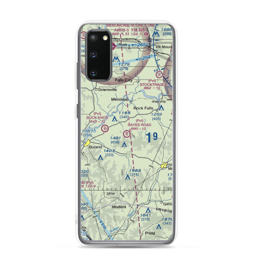 Hayes Road Airport (WN99) VFR Sectional Samsung Case Samsung Galaxy S20 model shown