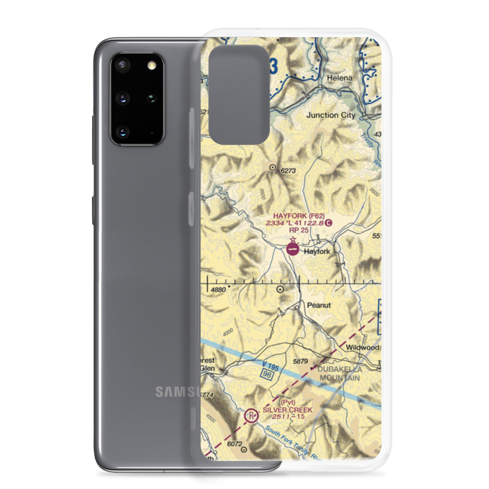Hayfork Airport (F62) VFR Sectional Samsung Case Samsung Galaxy S20 Plus model shown